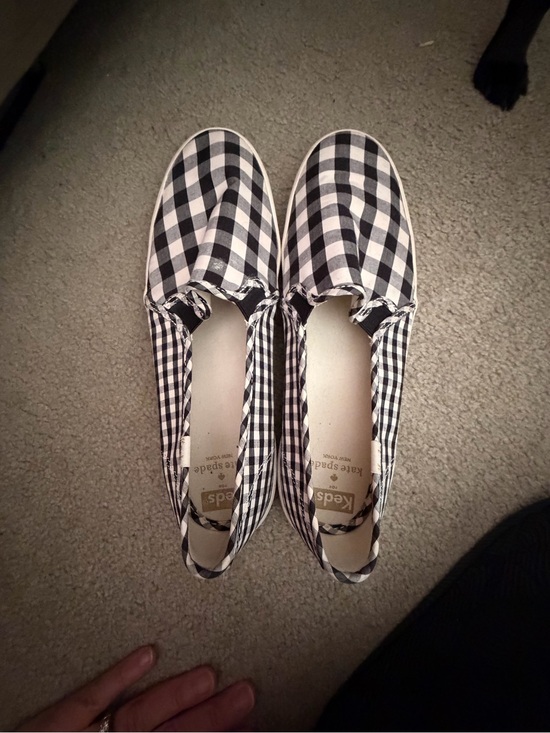 Keds Shoes - Keds Black and White Gingham Slip-On Sneakers